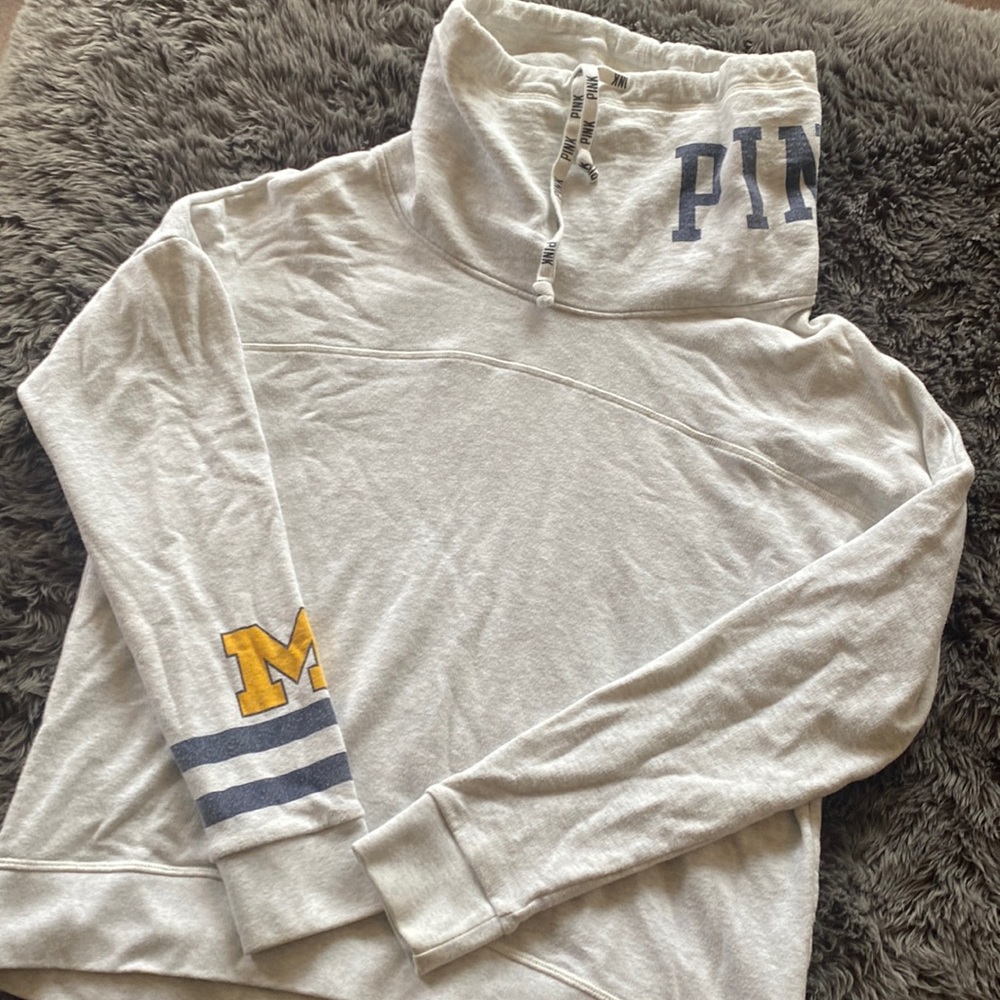 VS Pink Michigan cowl neck sweatshirt
